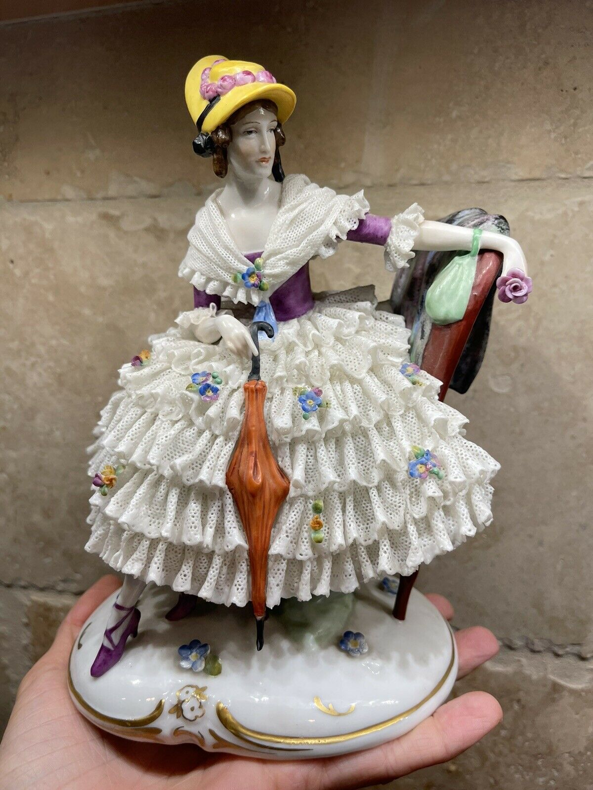 Dresden Lace porcelain figure